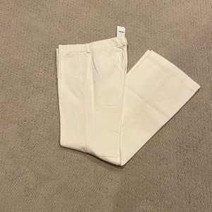 New With Tags J Crew Wide Leg Luxe Corduroy pants cream Sz. 8 Tall
